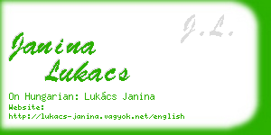 janina lukacs business card